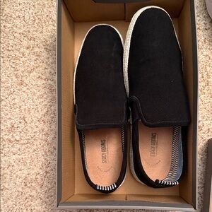 Stacy Adams Black Canvas Slip-On Loafers